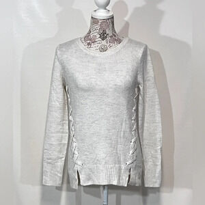 OLIVIA SKY Cream sweater with braid detail size S.‎